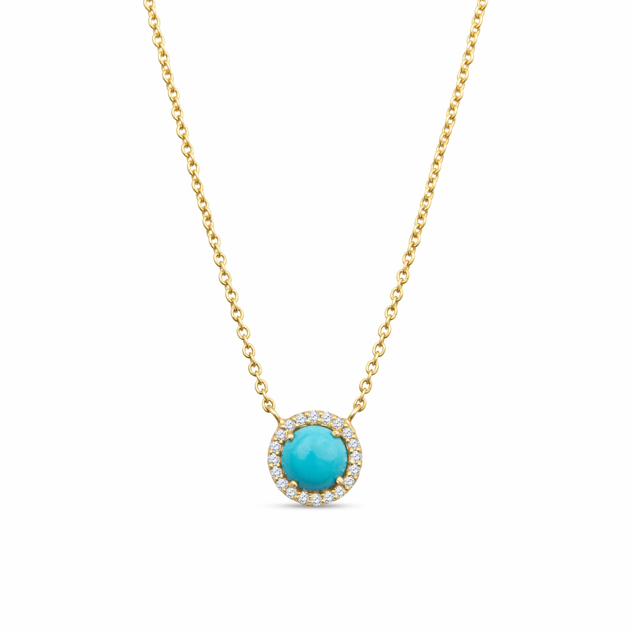 Aubrey 14K Gold Turquoise Pendant Necklace with Diamonds