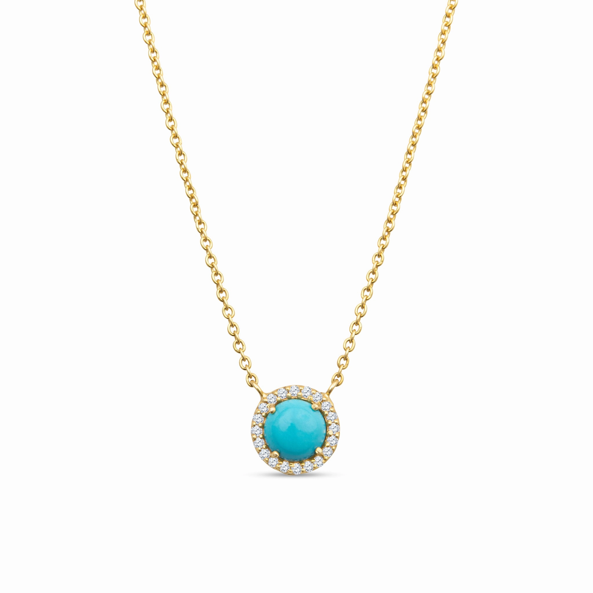Aubrey 14K Gold Turquoise Pendant Necklace with Diamonds
