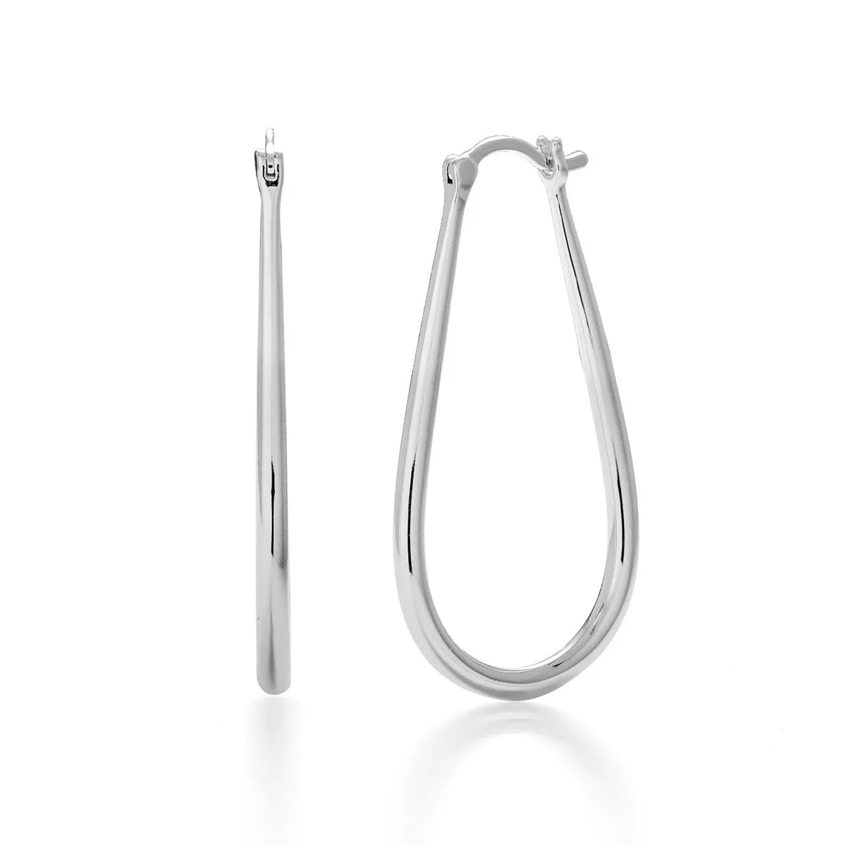 Beatrice 18k White Gold Plated U-Shaped Hoop Earrings