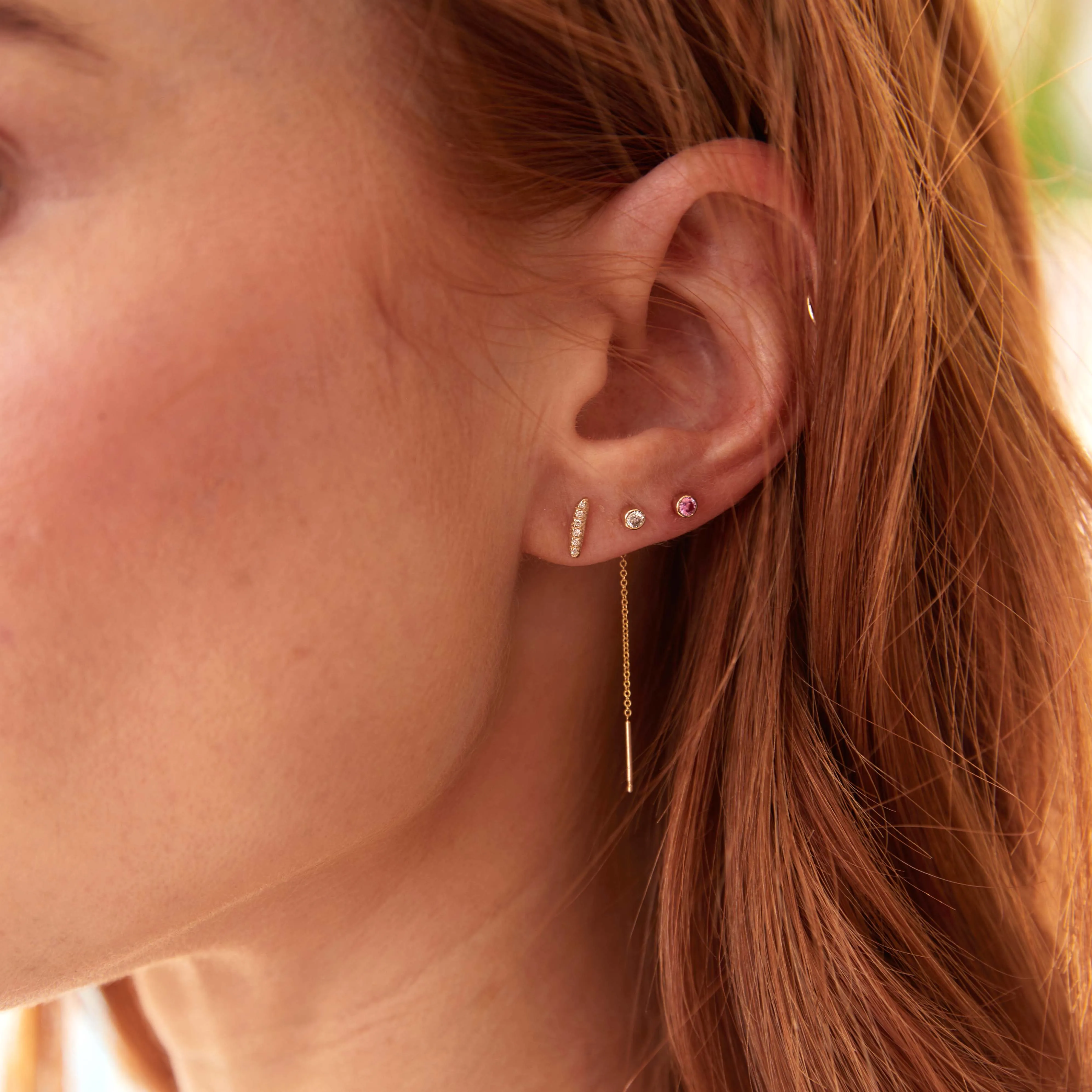 Birthstone Stud - Pink Tourmaline (October)