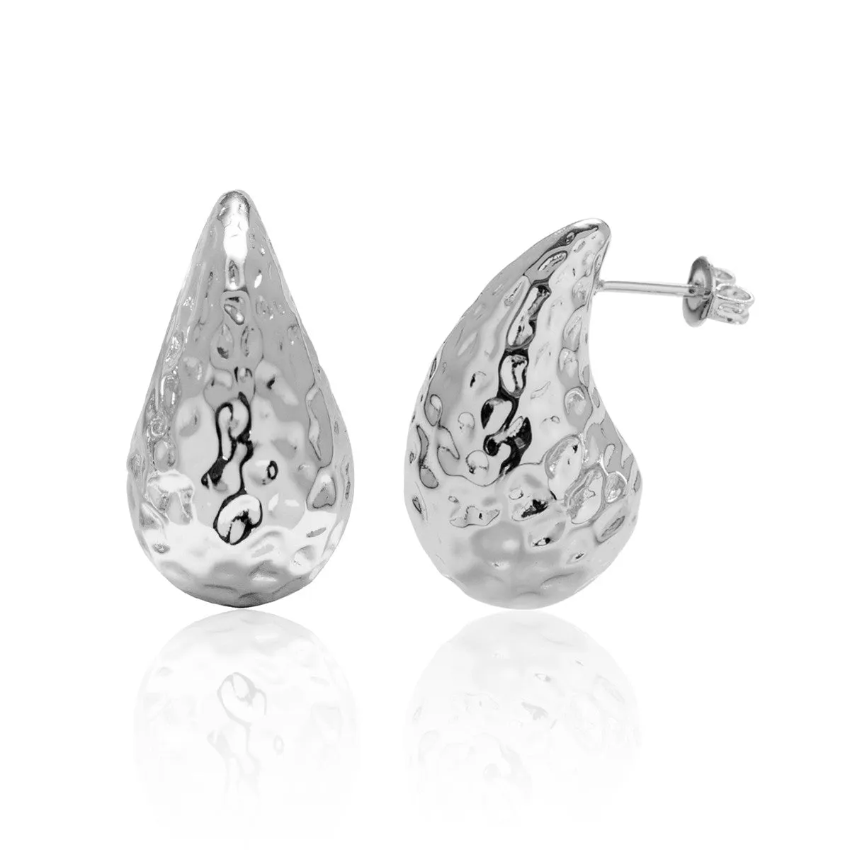 Candice 18k White Gold Plated Teardrop Stud Earrings