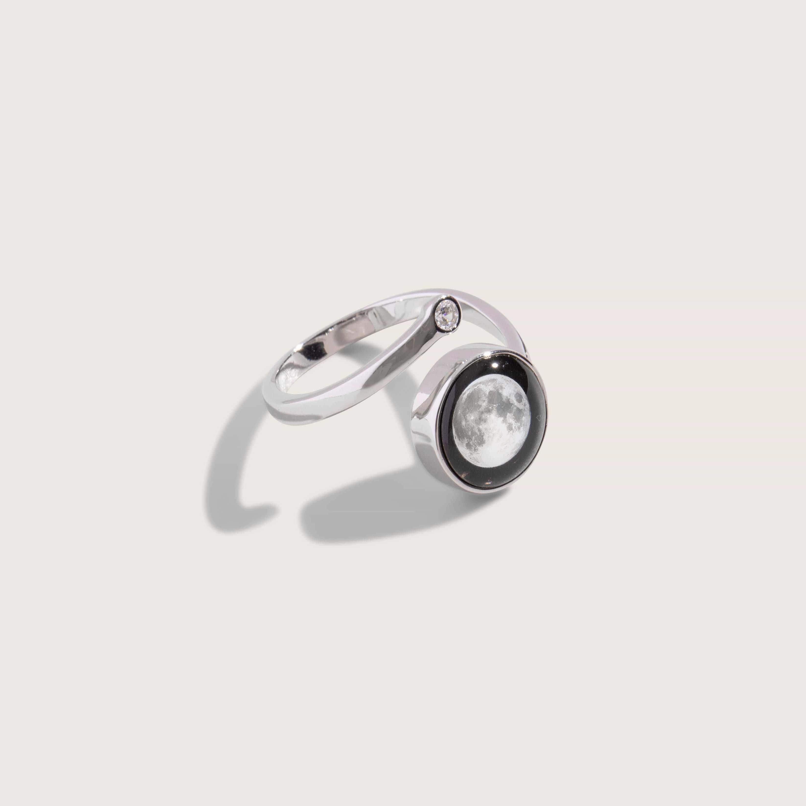 Cosmic Spiral Ring In Rhodium