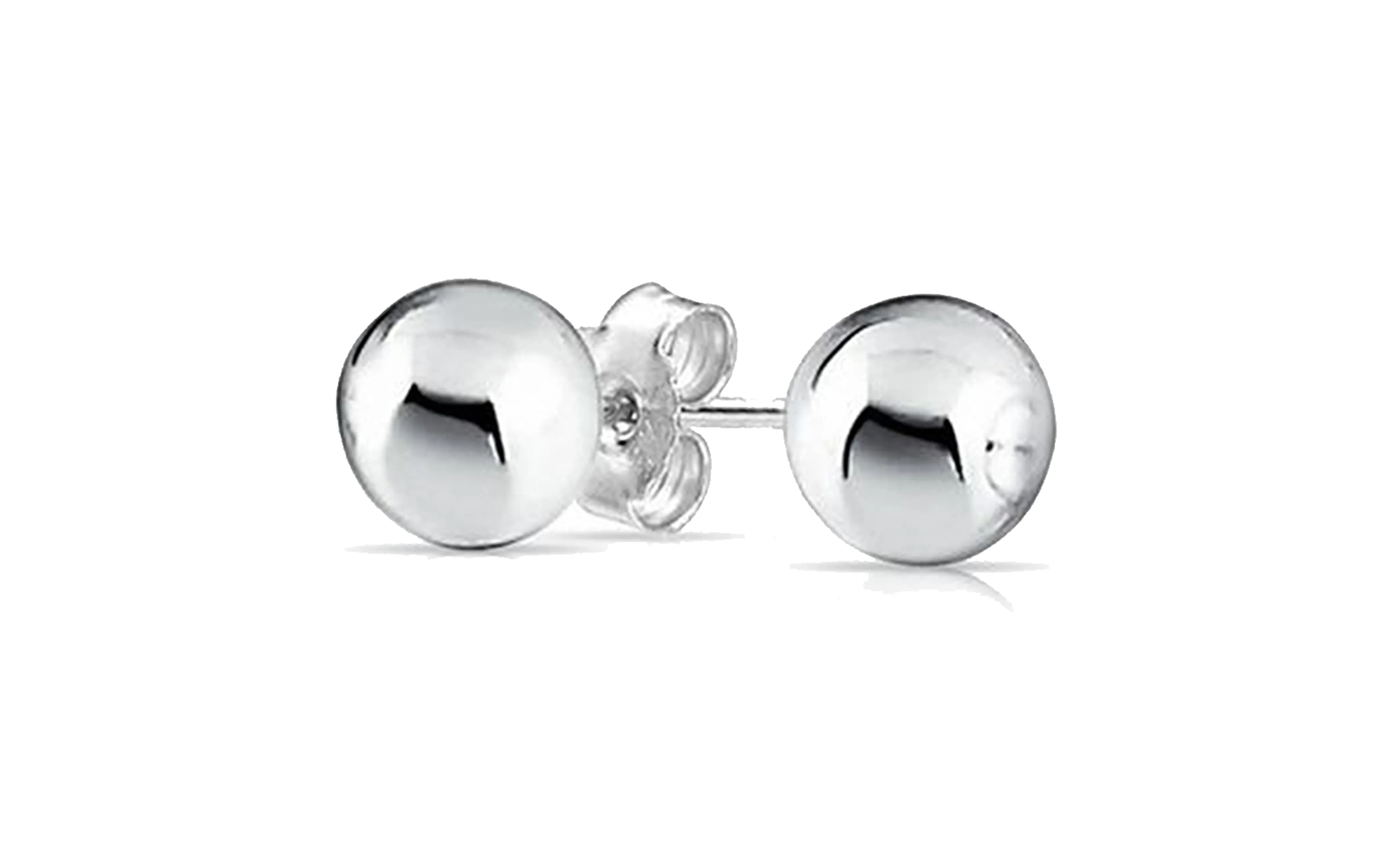 Harper 18k White Gold Plated Sterling Silver Ball Stud Earrings