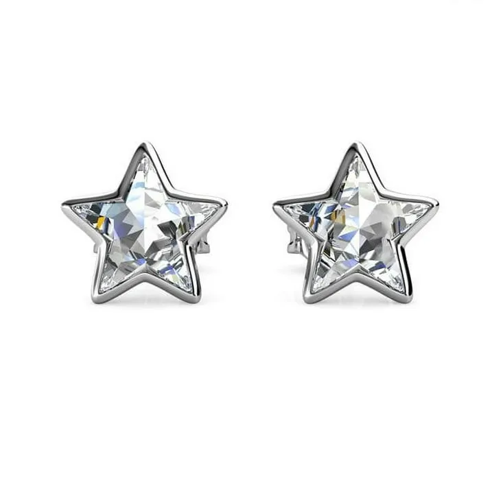Lealani 18k White Gold Plated Stud Earrings with Swarovski Crystals