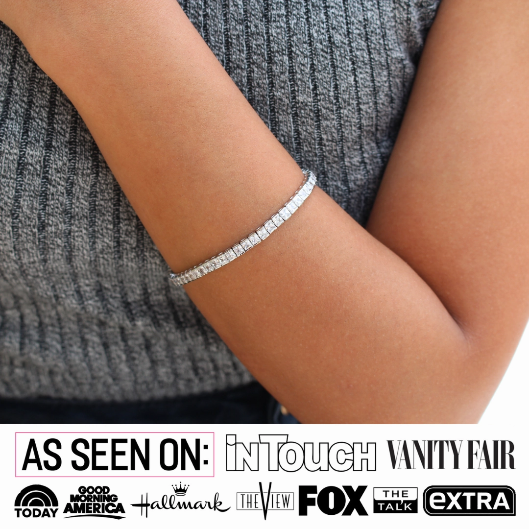 Leila 18k White Gold Plated  Tennis Bracelet with Simulated Diamond Crystals