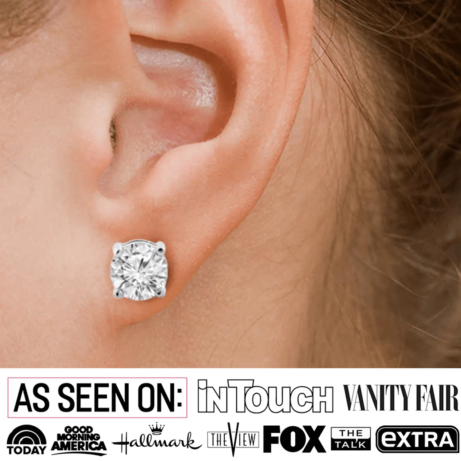 Magnolia 1Ct Sterling Silver Stud Earrings with Simulated Diamond Crystals  Final Sale
