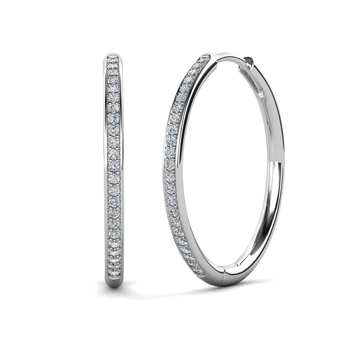 Moissanite by Cate & Chloe Delaney 18k White Gold Plated 25mm 925 Sterling Silver Stud Earrings 0.23tcw
