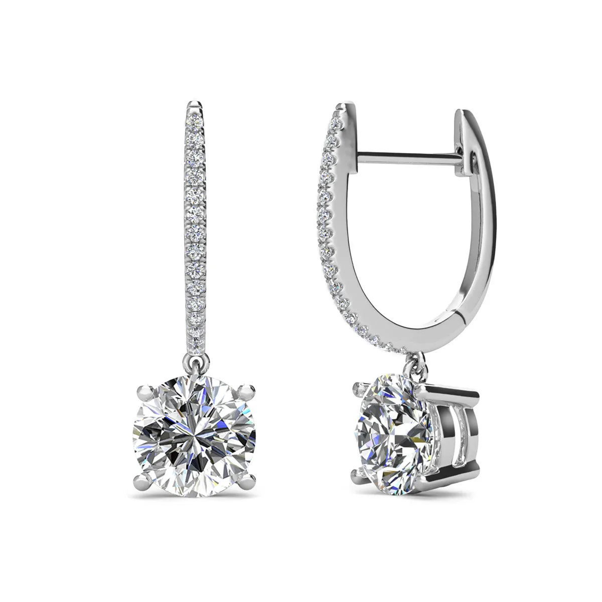 Moissanite by Cate & Chloe Finley 18k Gold Plated 925 Sterling Silver Stud Earrings 2tcw
