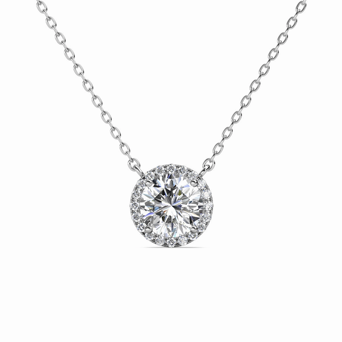 Moissanite by Cate & Chloe Sutton 18k Gold Plated 925 Sterling Silver Stud Necklace 1tcw