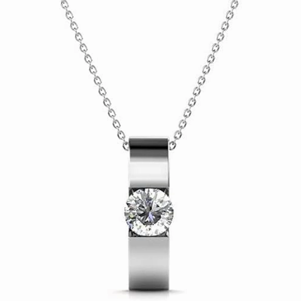 Nailea 18k White Gold Plated Pendant Necklace with Swarovski Crystals