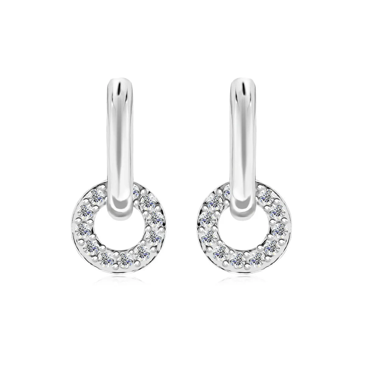 Nala 18k White Gold Plated Hoop Earrings with Swarovski Crystals