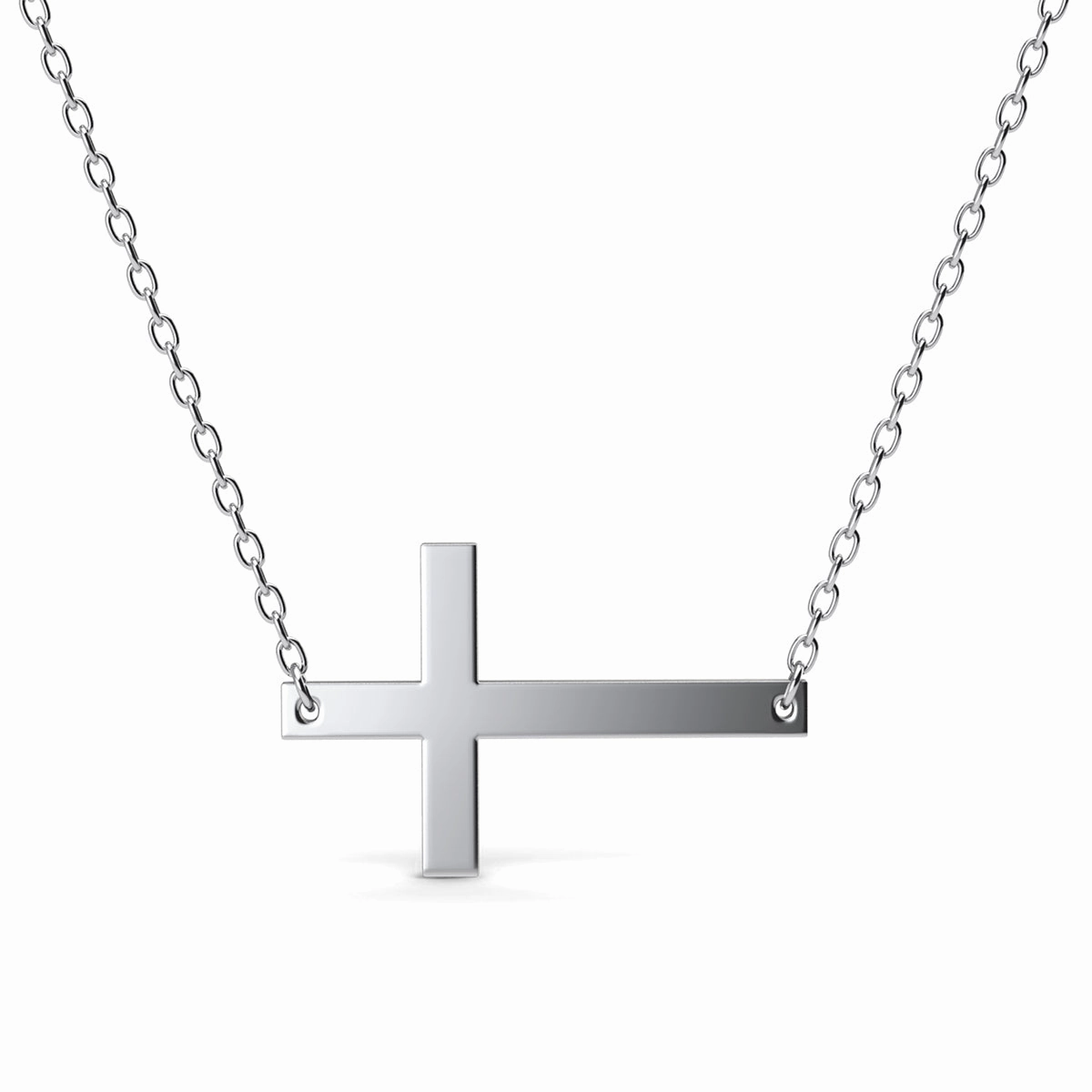 Nancy 18k White Gold Plated Cross Pendant Necklace