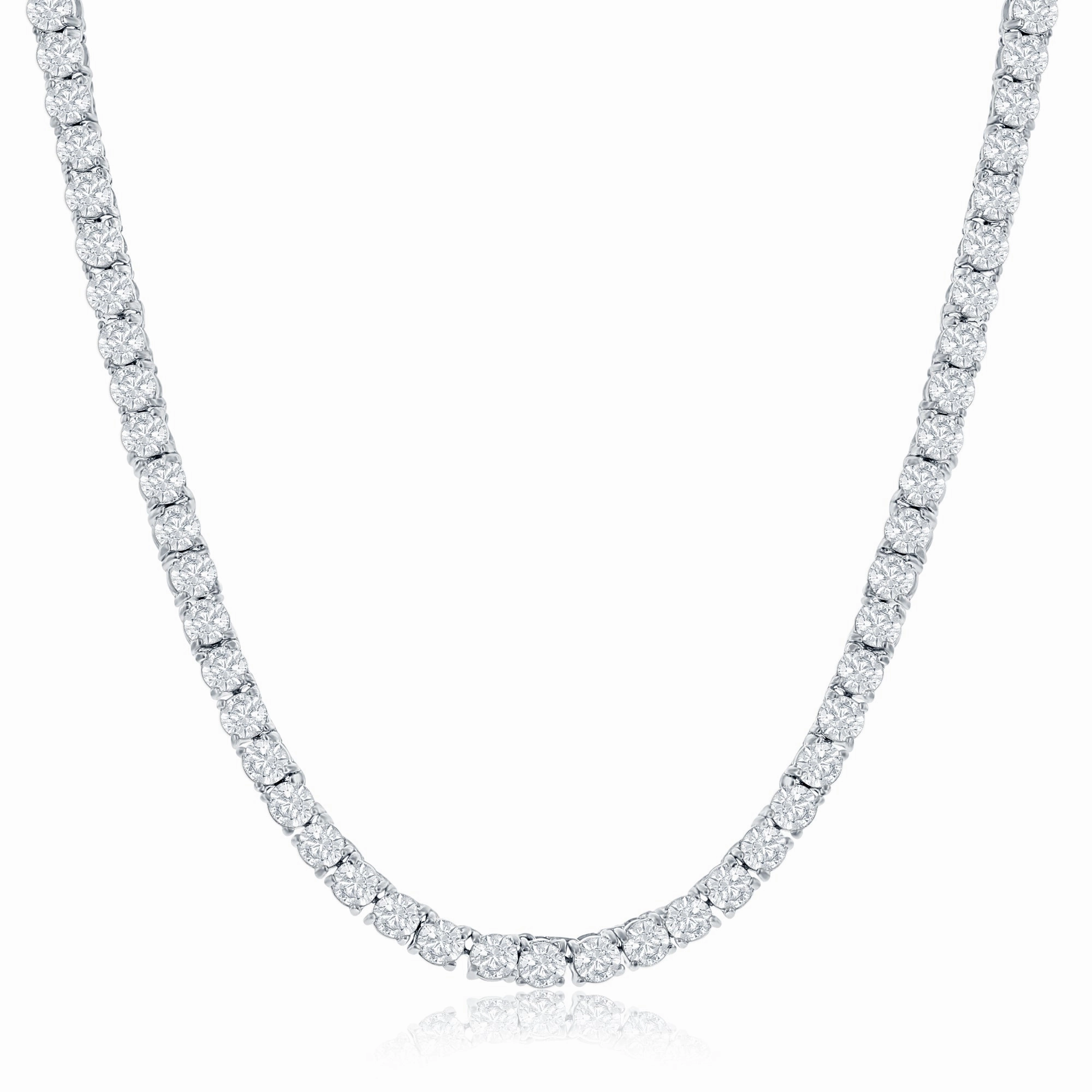 Olivia 18k White Gold Plated Tennis Necklace with Simulated Diamond Crystals