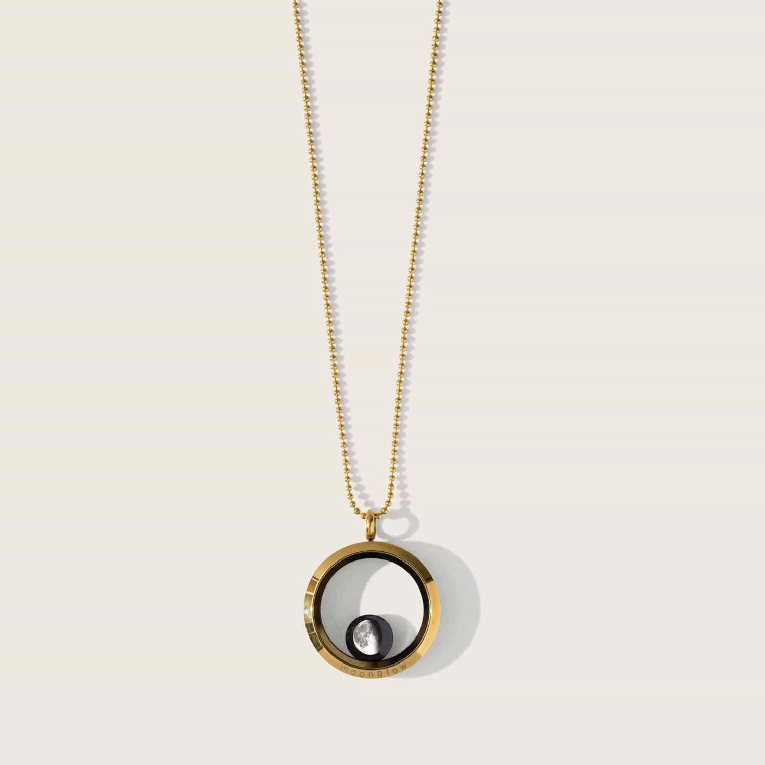 One Moon Locket in Gold