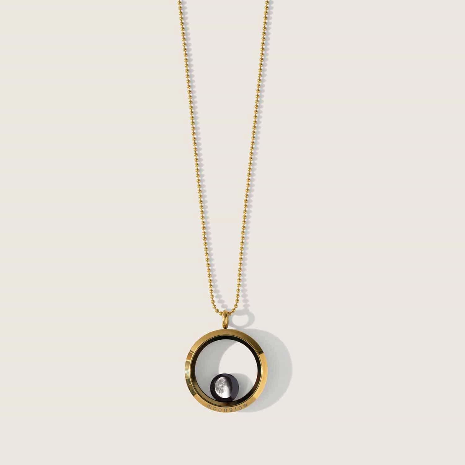 One Moon Locket in Gold