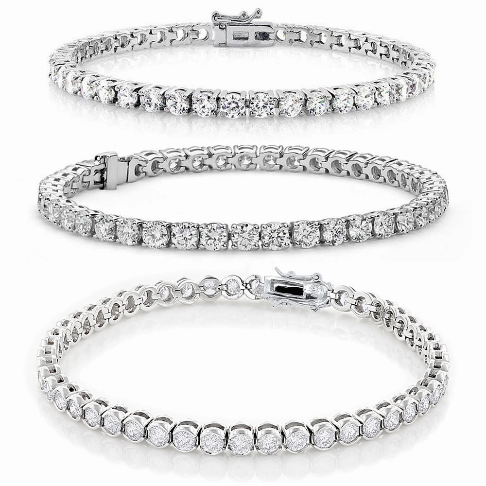 Pack of 3 - Olivia, Joelle, Kaylee White Gold Plated Tennis Bracelet for Women