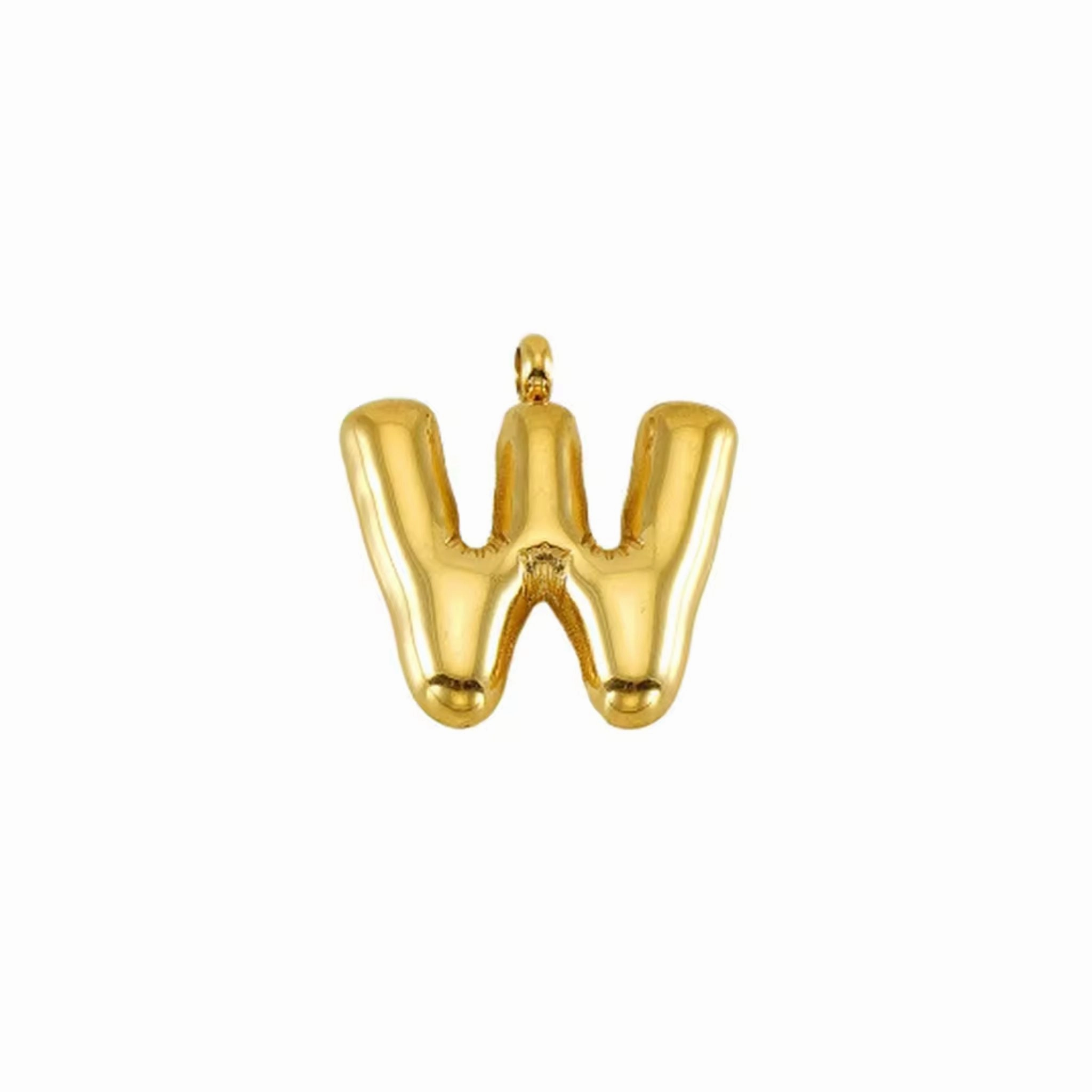 Puffy Gold Letter Pendant (A-Z)