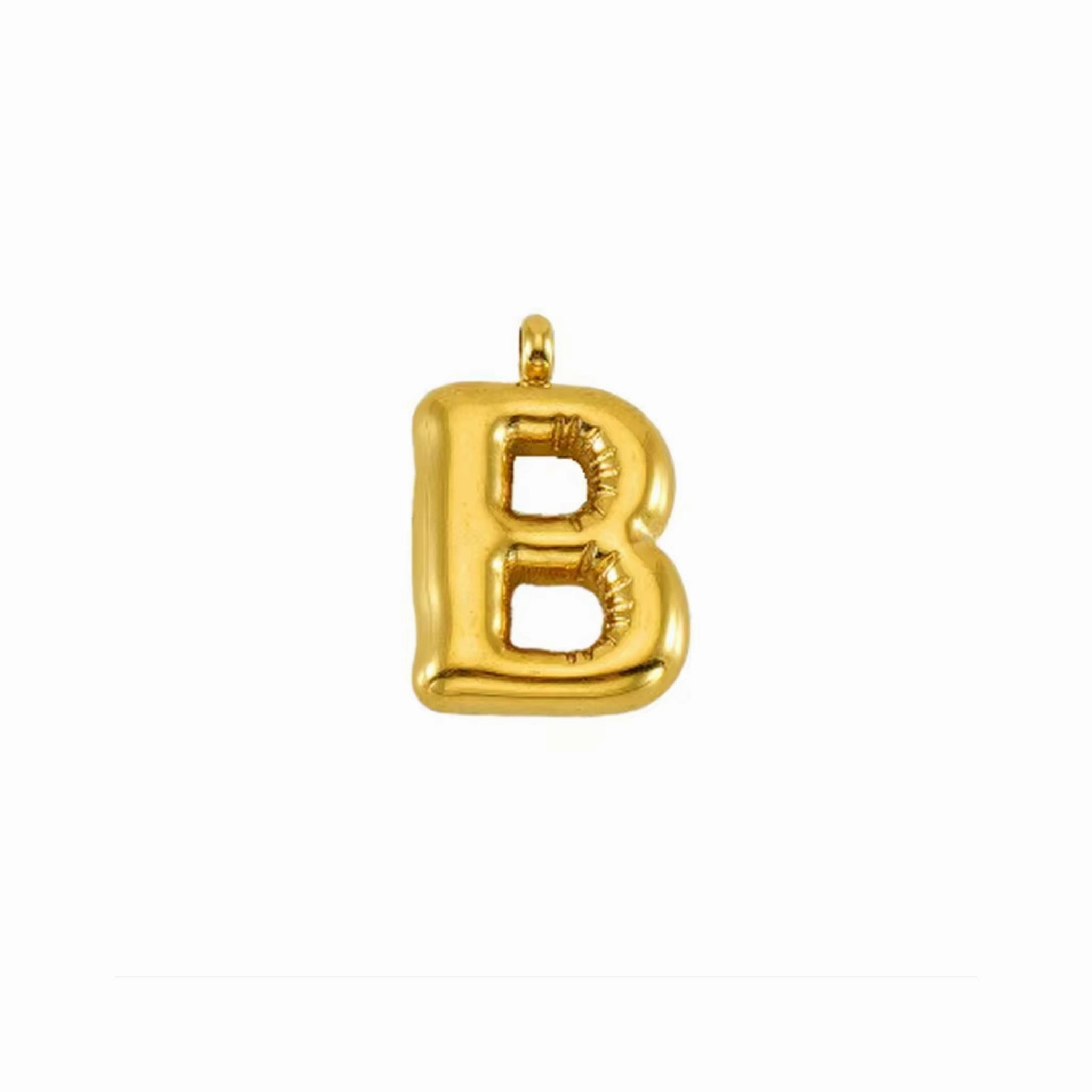 Puffy Gold Letter Pendant (A-Z)
