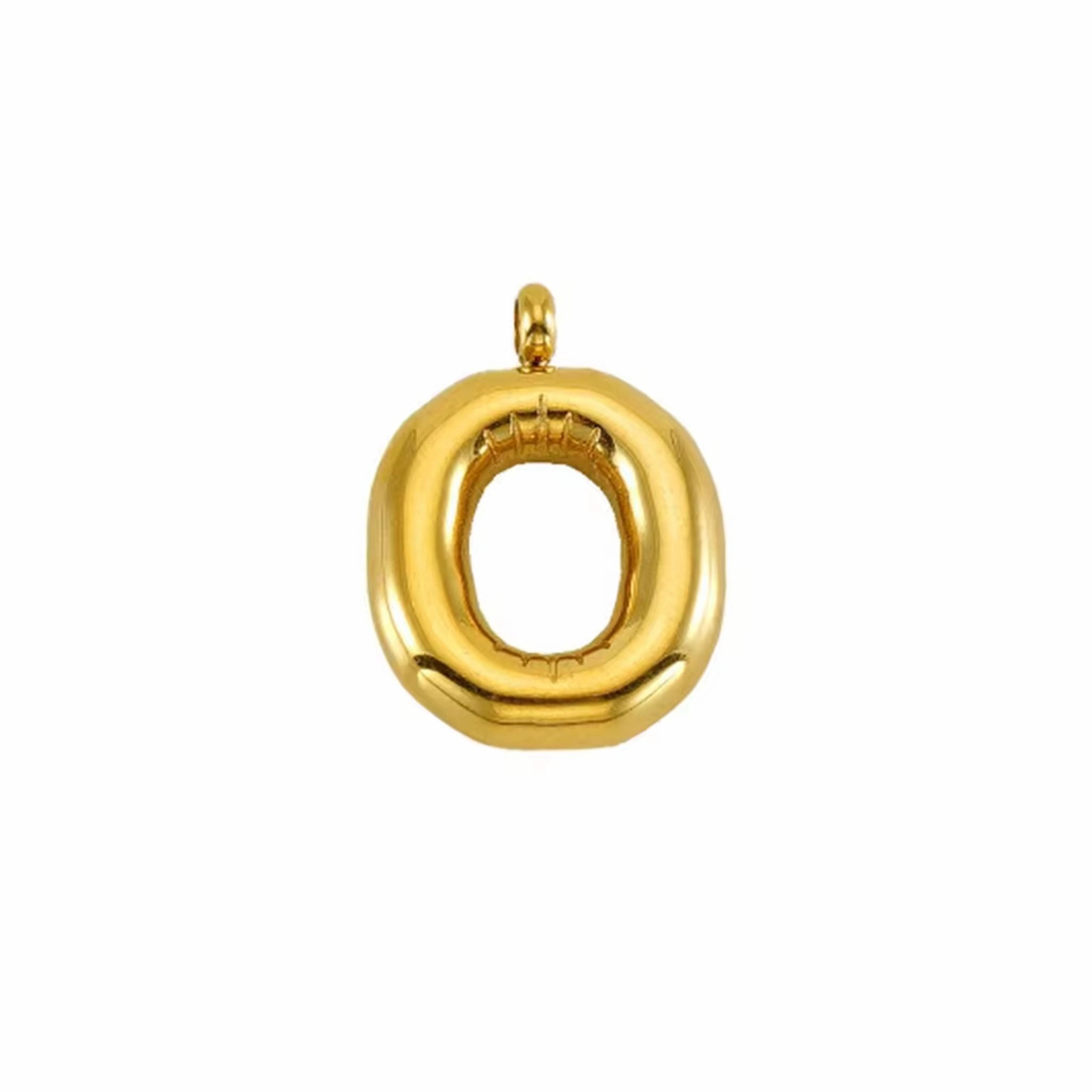 Puffy Gold Letter Pendant (A-Z)
