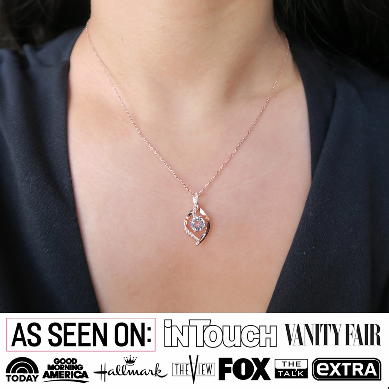 Sabrina 18k White Gold Plated Pendant Necklace with Swarovski Crystals