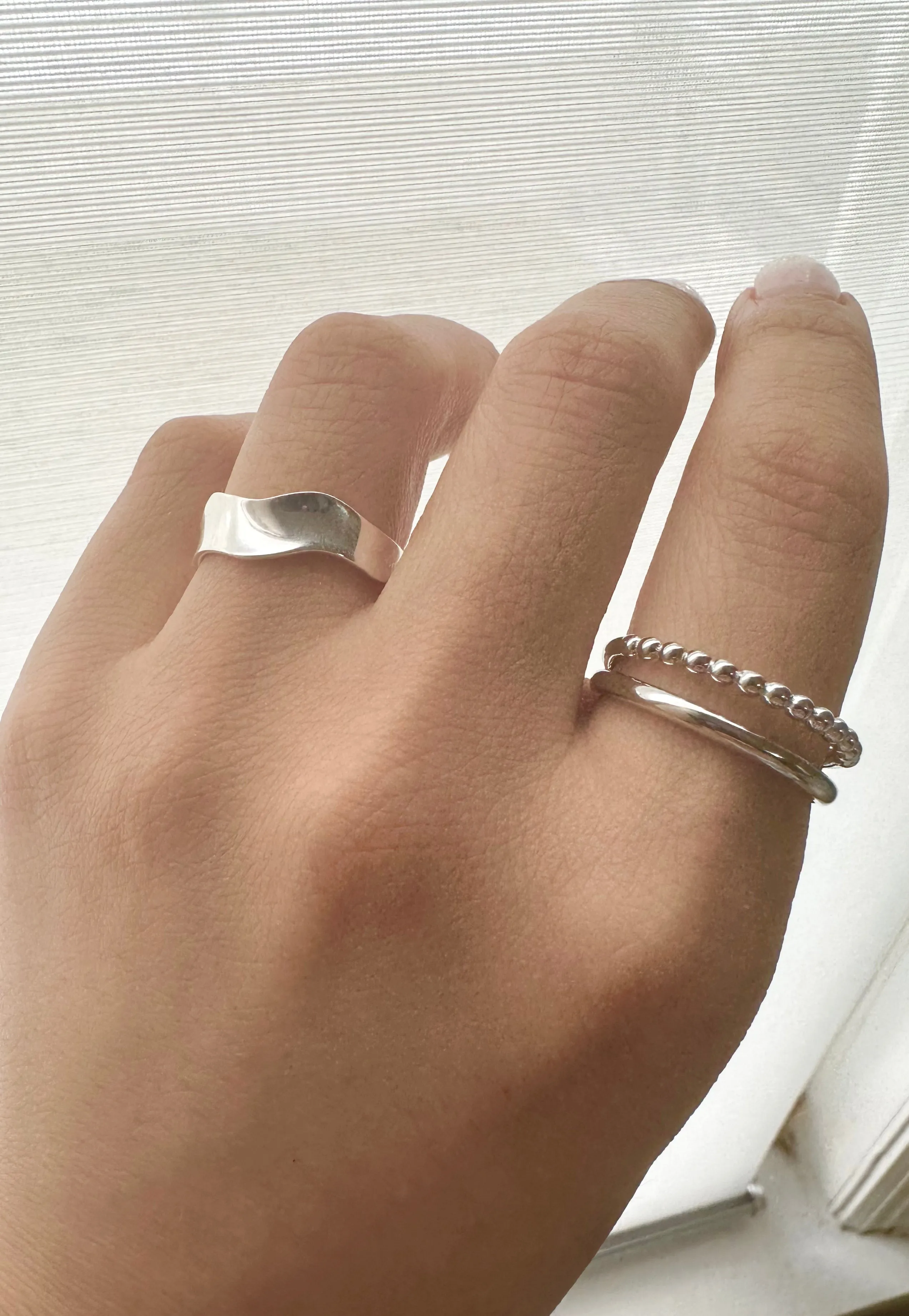Sterling Silver Wave Band Ring