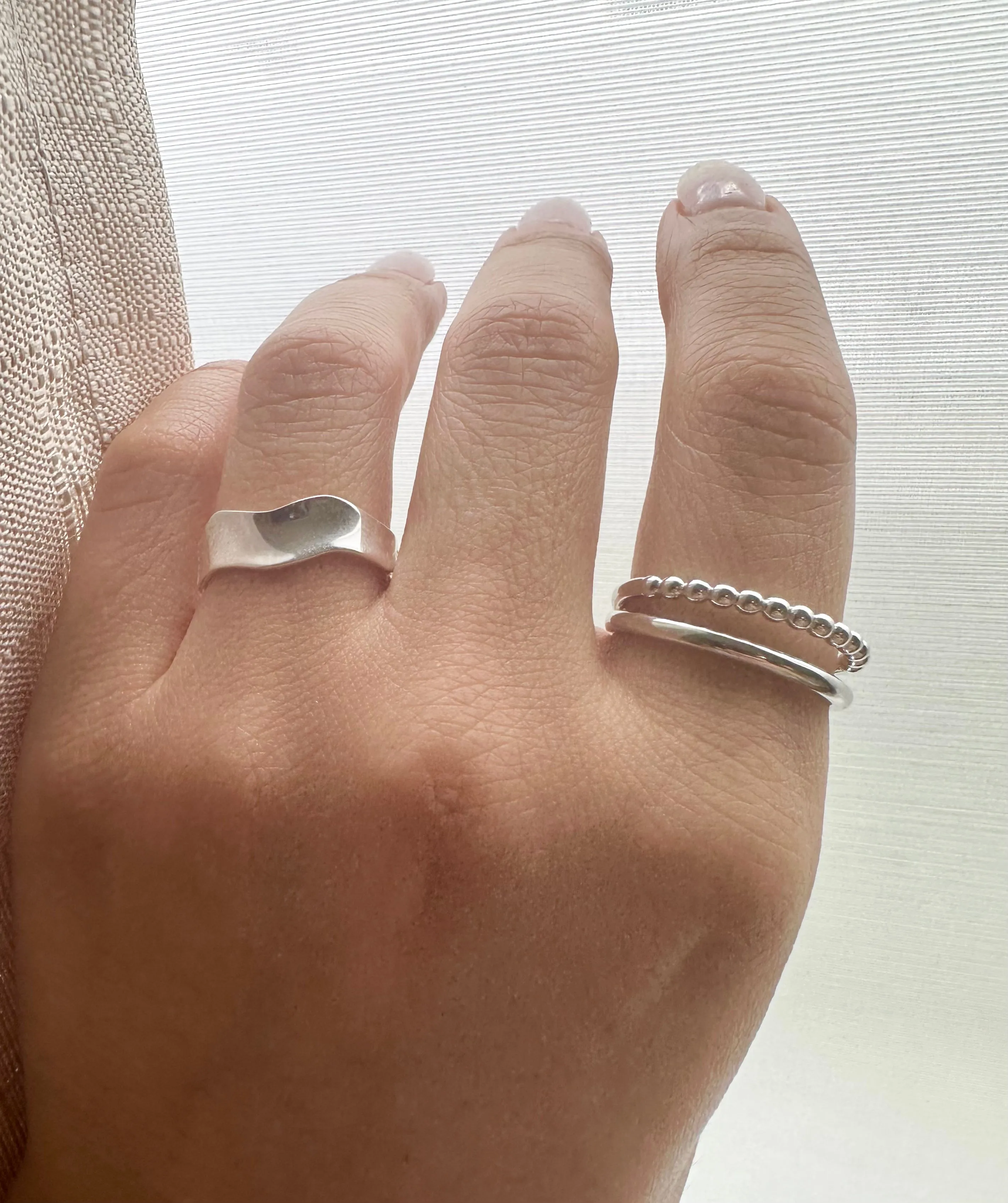 Sterling Silver Wave Band Ring