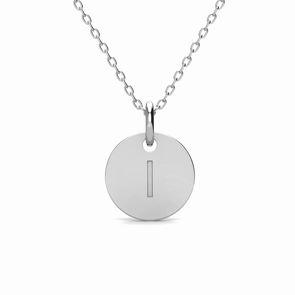 Summer Collection 18k White Gold Plated Engraved Initial Letter Pendant Necklace