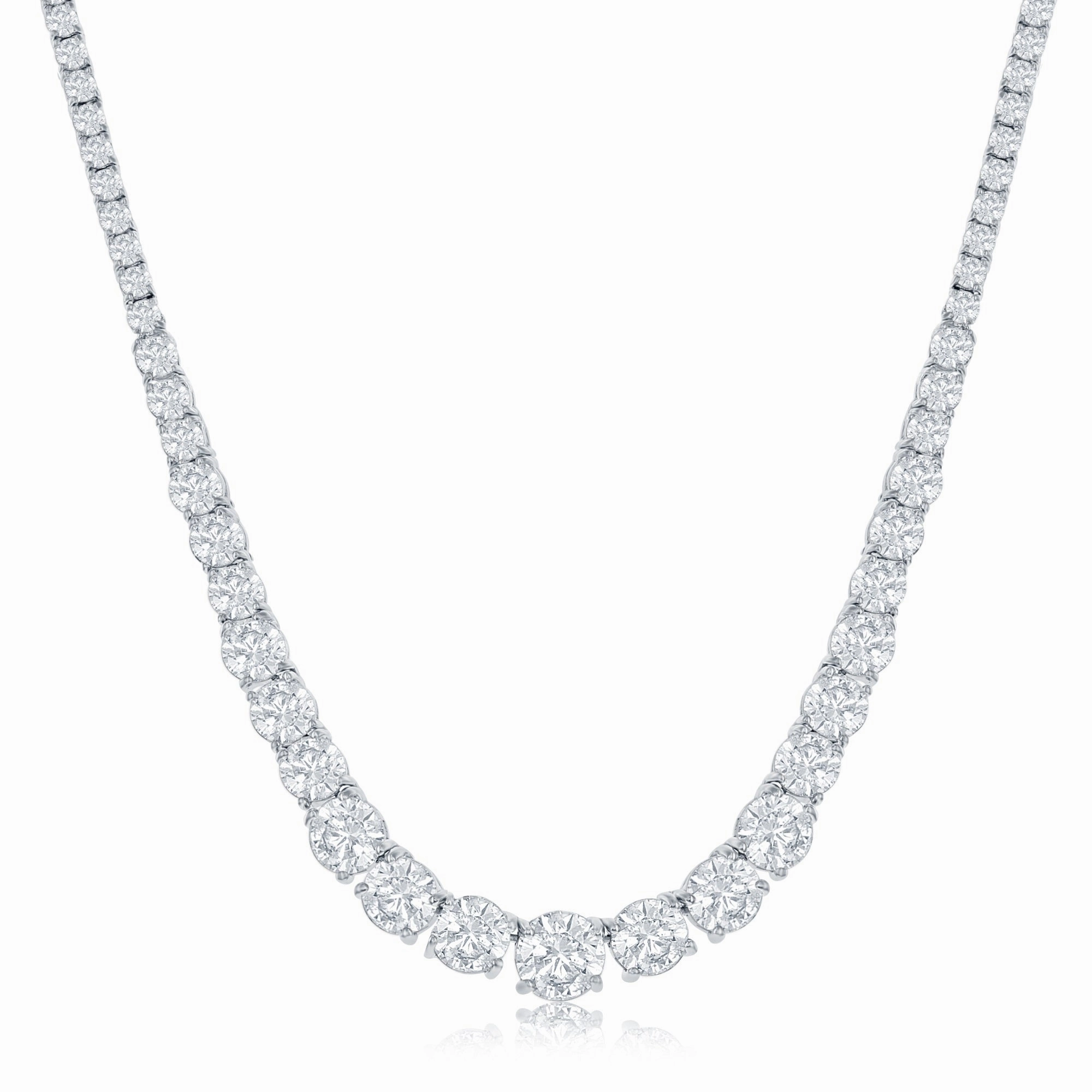 Whitney 18k White Gold Plated Necklace with Simulated Diamond Crystals