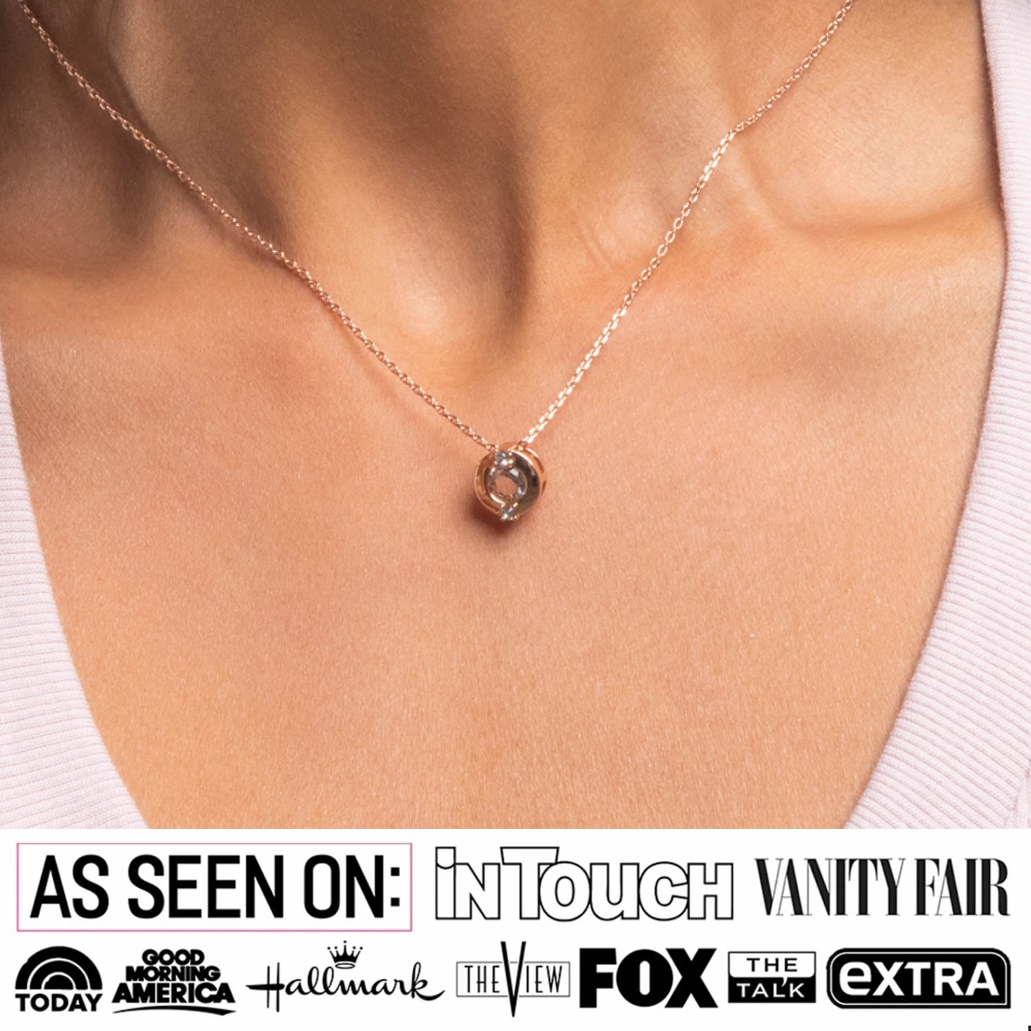 Zara 18k White Gold Plated Pendant Necklace with Round Cut Swarovski Crystals